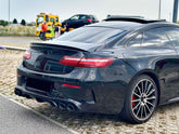 Diffusor Heckdiffusor + Auspuff Schwarz für Mercedes E-Klasse Coupe C238 A238 AMG Line 16-21